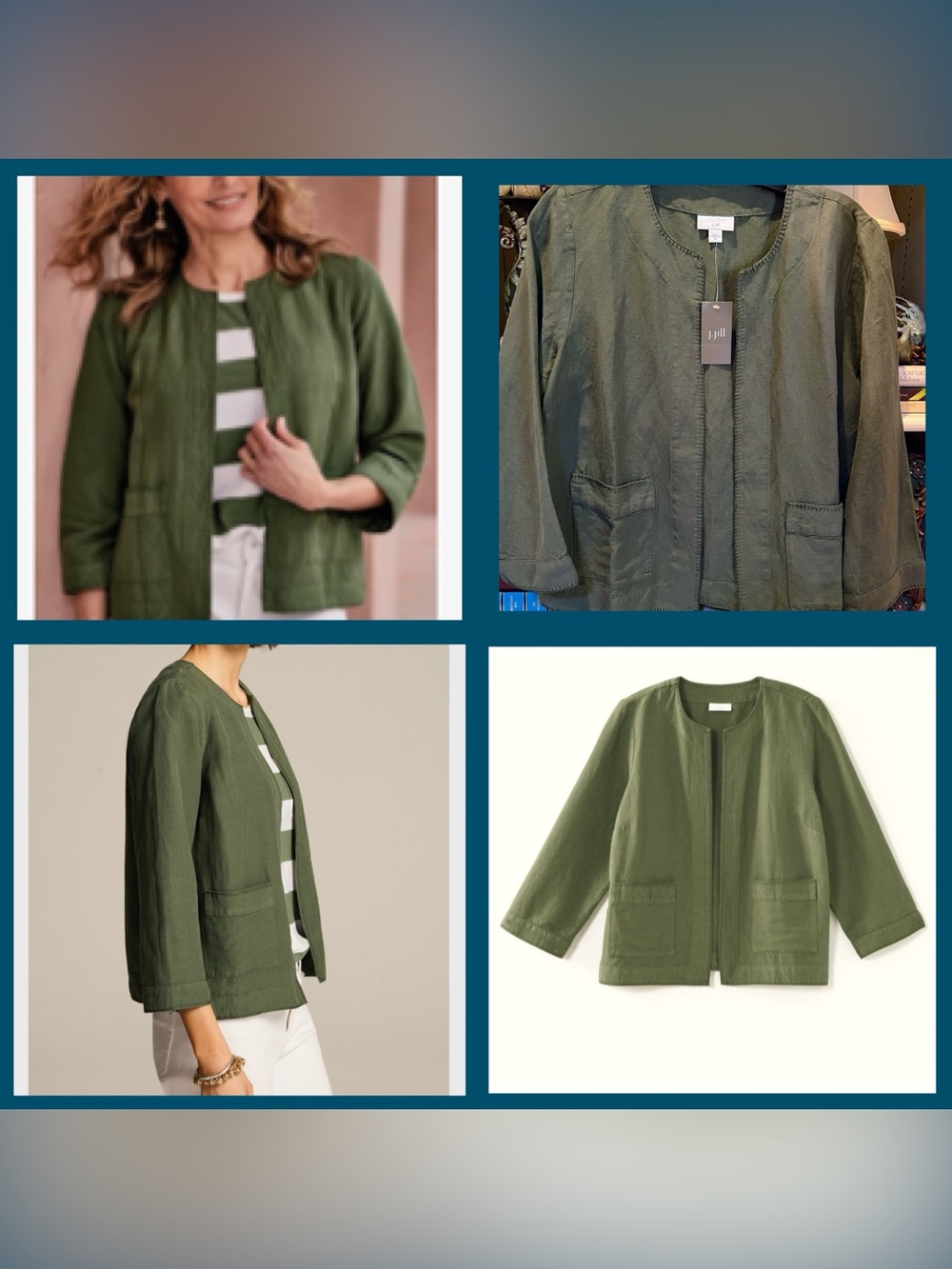 J. Jill sz xs  Open-Front Jacket arugula greenNWTS NEW